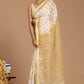 Sunshine Elegance: Yellow and White Buta Print Kota Doria Saree