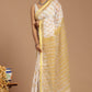 Yellow and White Buta Print Kota Doria Saree