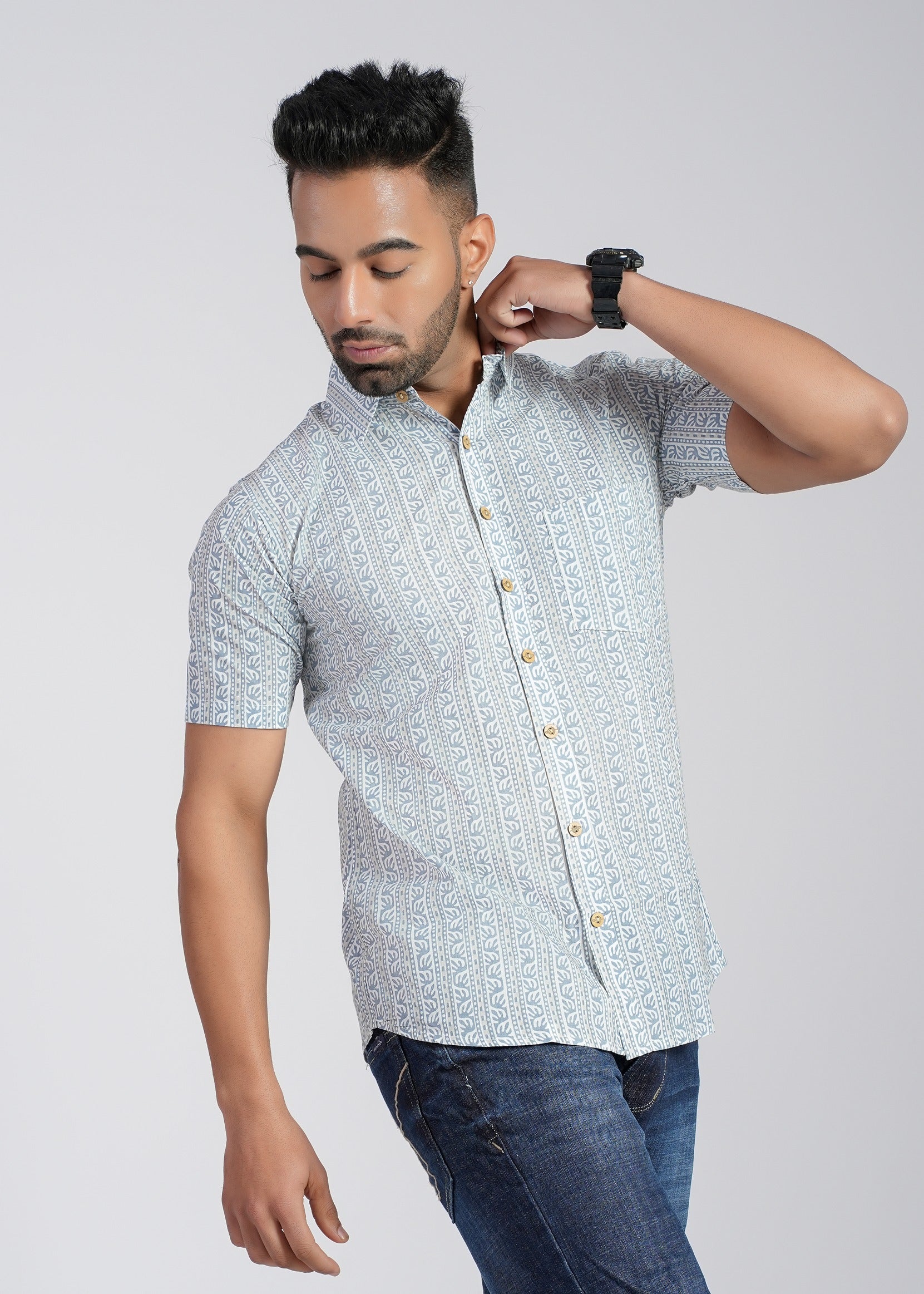 Cotton Printed Half Sleeve Shirt