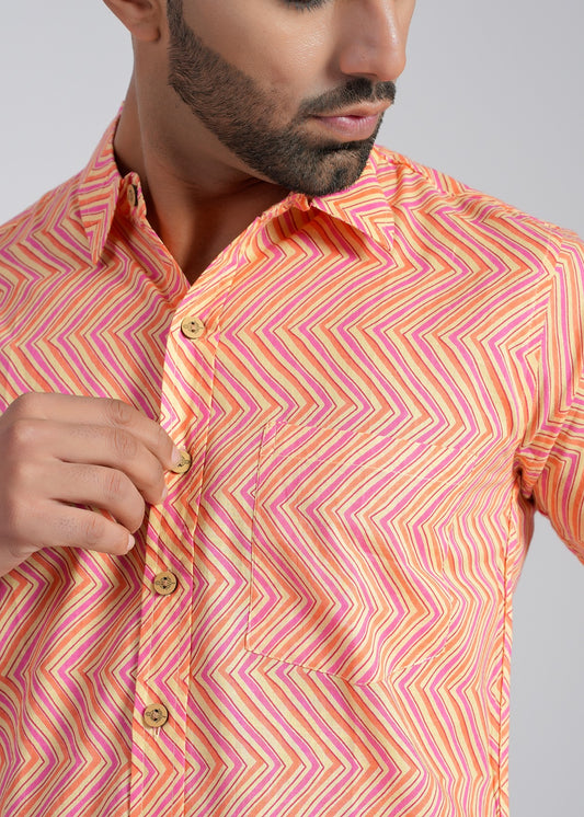 COTTON BLOCK PRINTED SHIRT