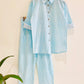 Baby Blue Stripe Printed Co-Ord Set