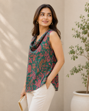 Misty Green Modal Satin Short Top