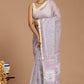 Lavender Dreams: Floral Print Kota Doria Saree