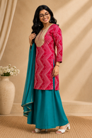 Gulab-e-Neel Kurta Set