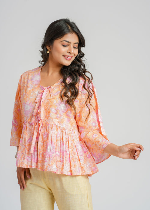 Block Printed Cotton Short Top