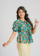 Block Printed Cotton Short Top