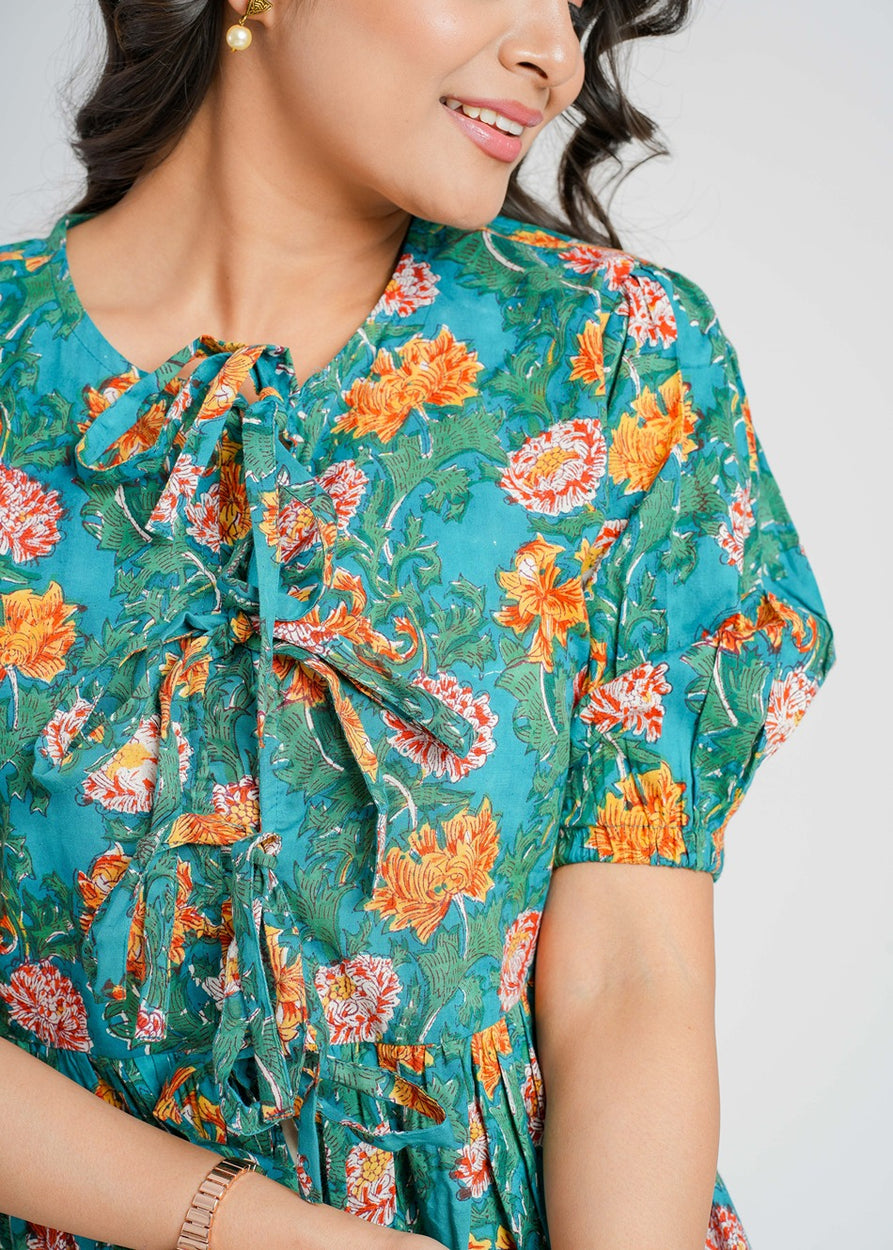 Block Printed Cotton Short Top