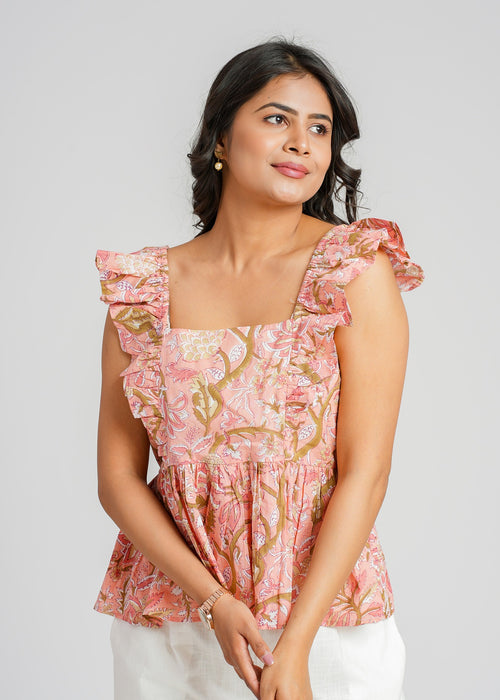 Block Printed Cotton Short Top