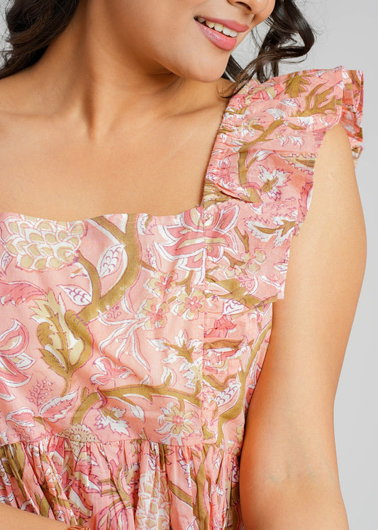 Peachy Block Printed Short Top