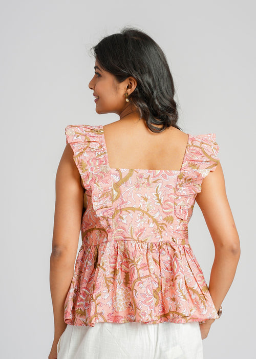Block Printed Cotton Short Top