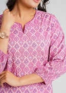 Block Printed Cotton Short Kurti