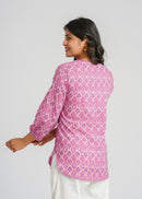 Block Printed Cotton Short Kurti