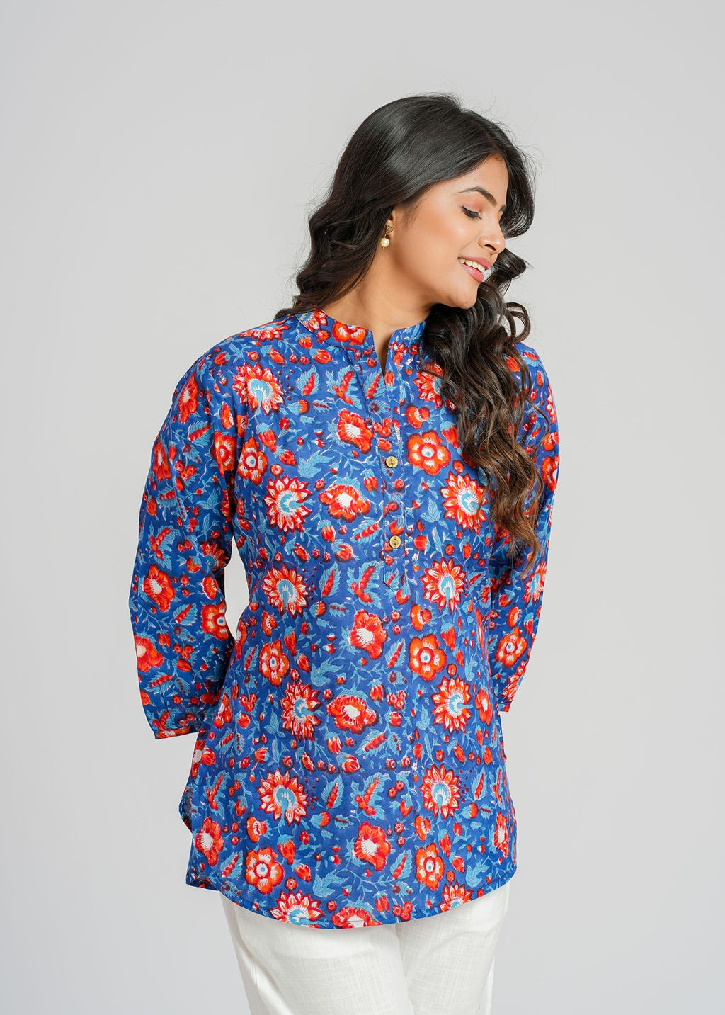 Block Printed Cotton Short Kurti