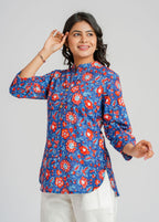 Block Printed Cotton Short Kurti