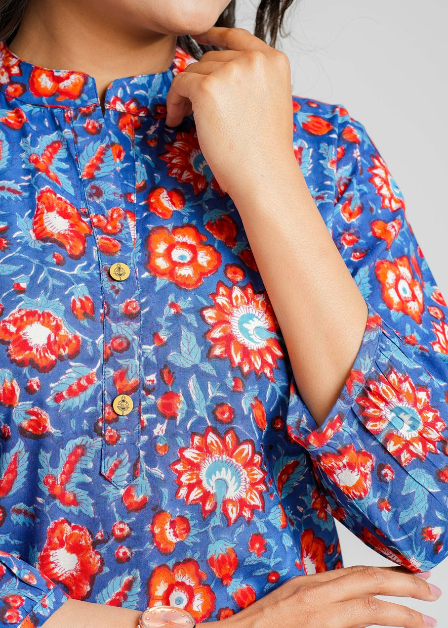Iris Block Printed Short Kurti