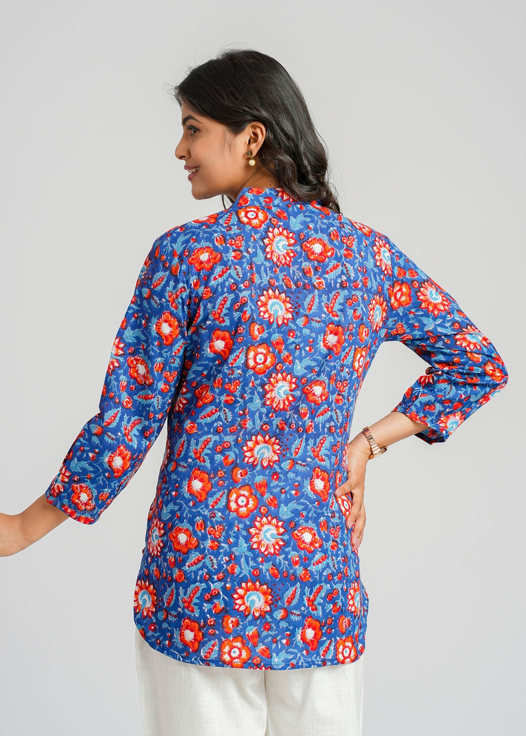 Block Printed Cotton Short Kurti