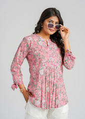 Blush Block Printed Short Top
