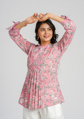 Blush Block Printed Short Top