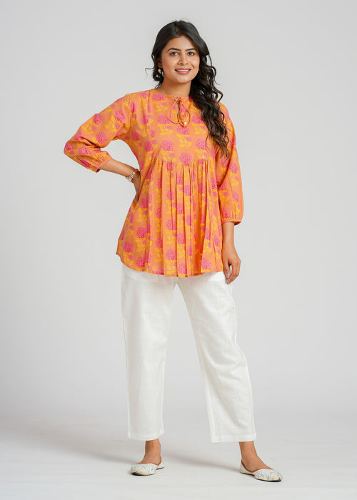 Block Printed Cotton Short Top