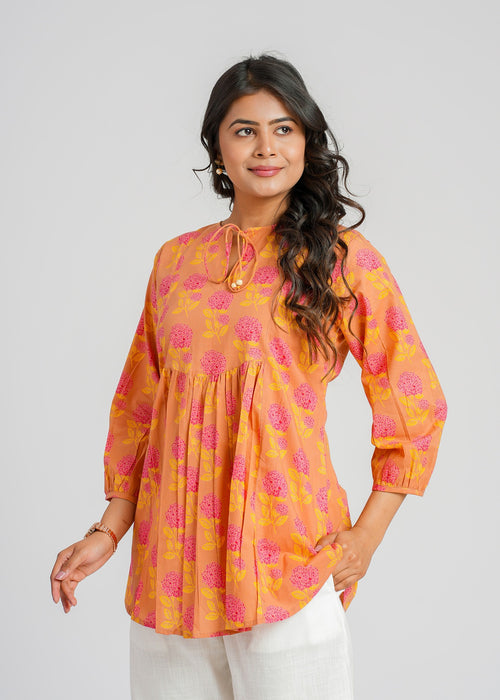 Block Printed Cotton Short Top
