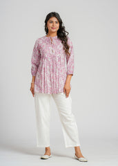 Lavender Printed Short Top