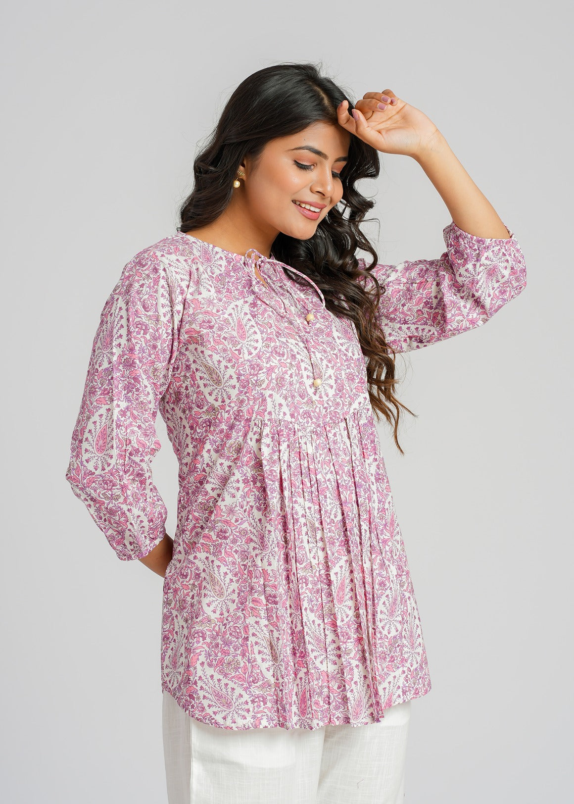 Lavender Printed Short Top