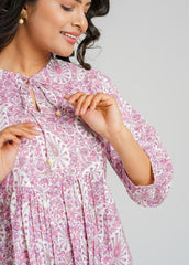 Lavender Printed Short Top