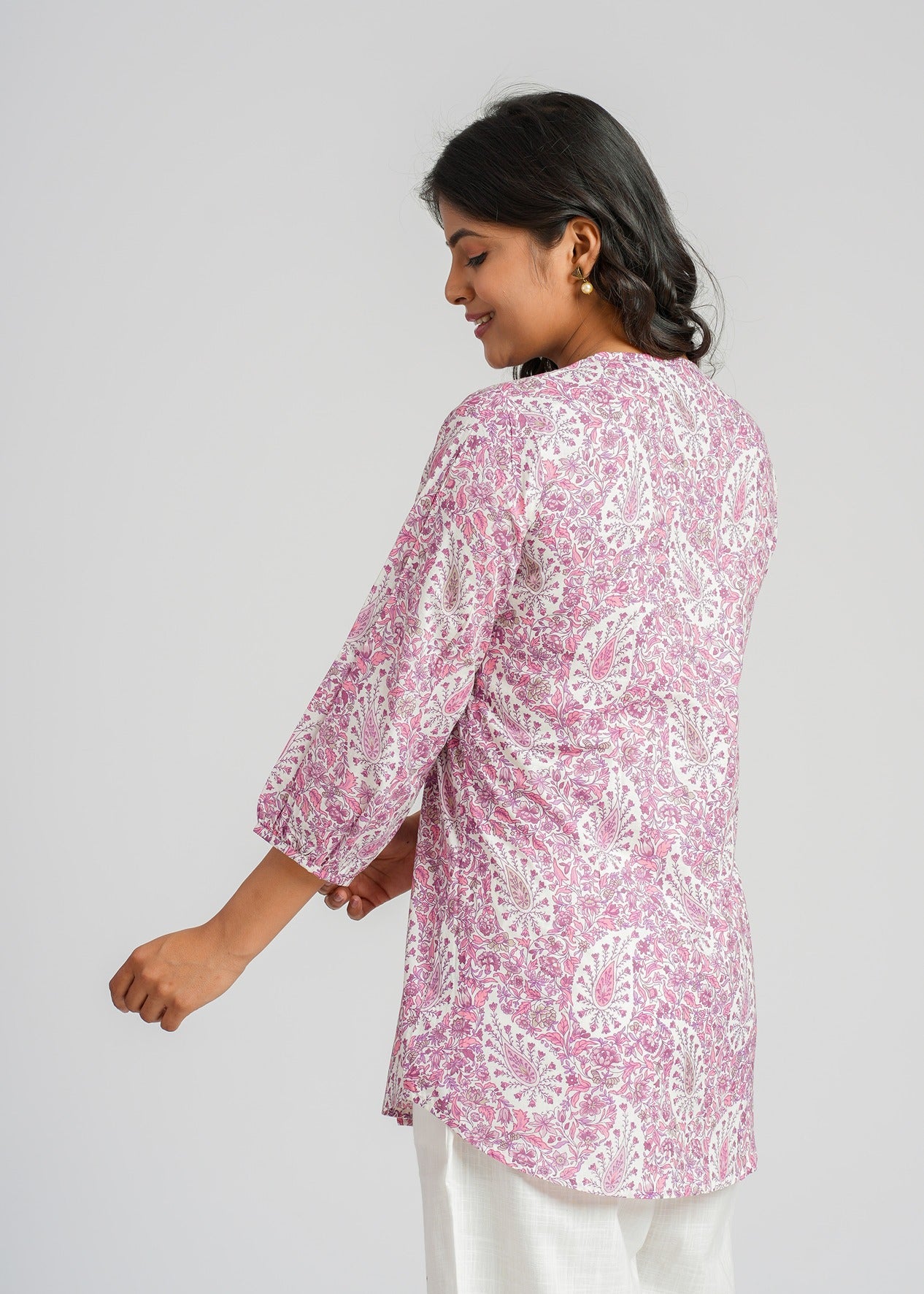 Lavender Printed Short Top