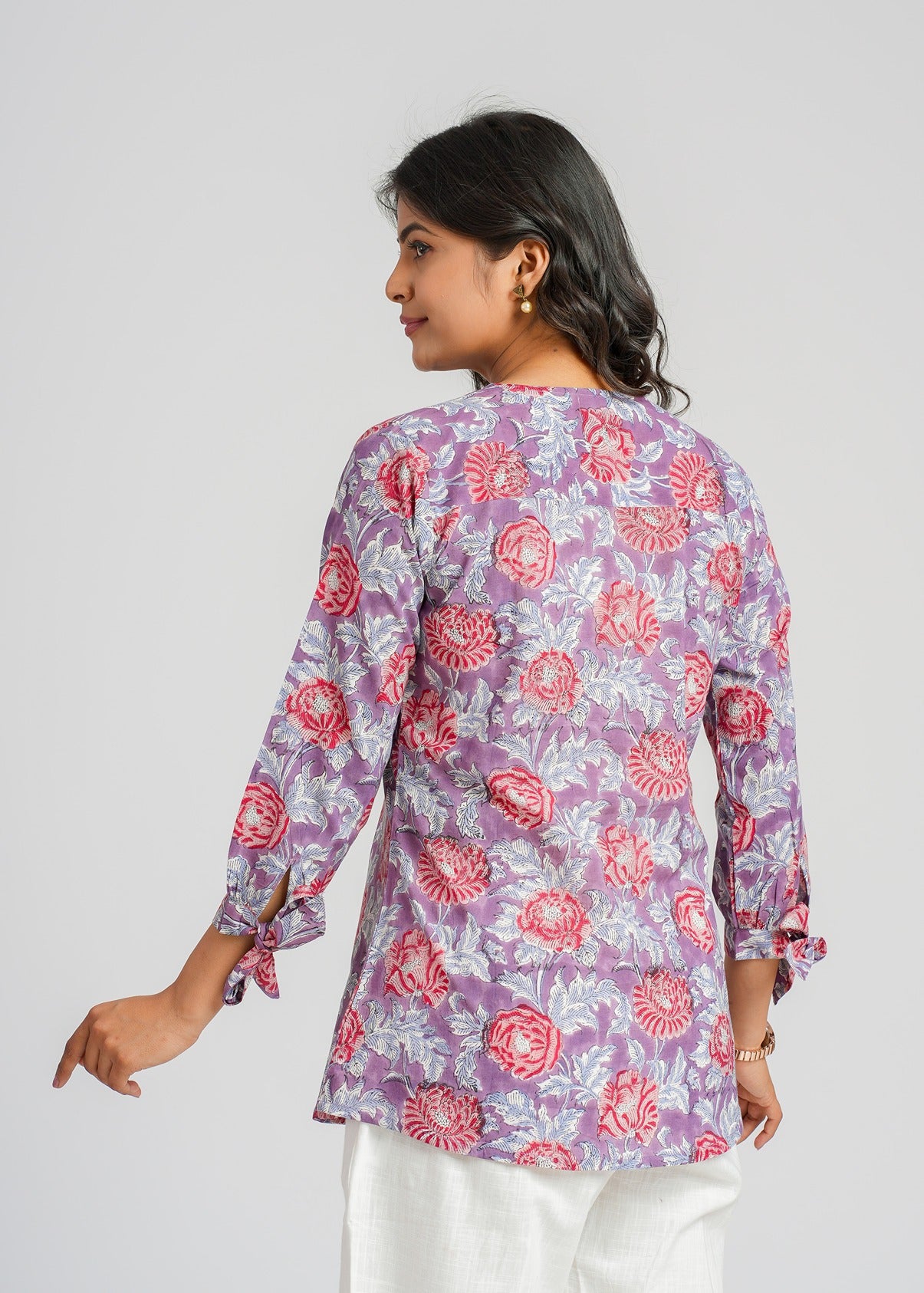 Orchid Block Printed Short Top