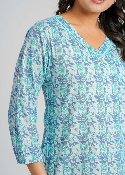 Block Printed Cotton Short Kurti