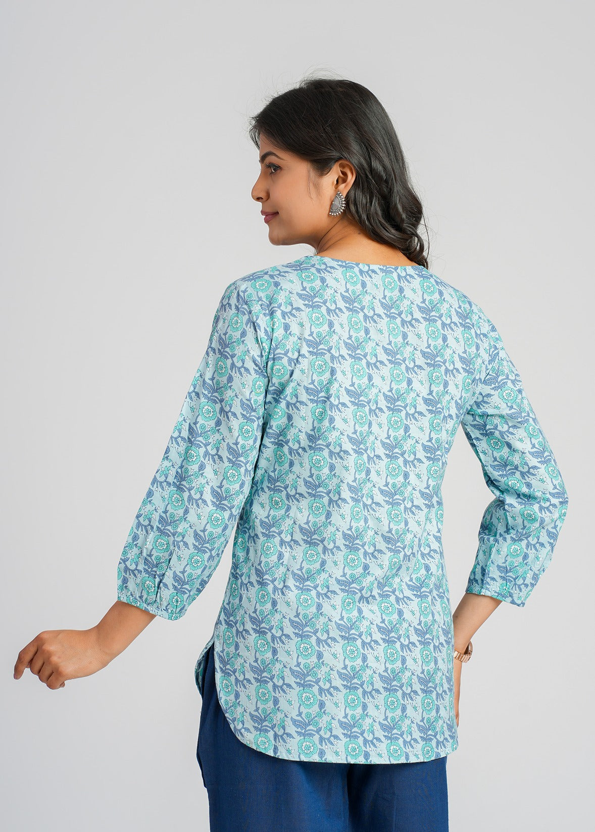 Block Printed Cotton Short Kurti