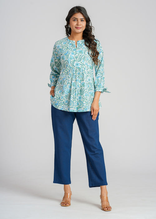Block Printed Cotton Short Top