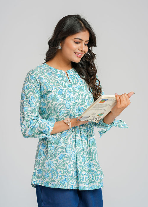 Block Printed Cotton Short Top