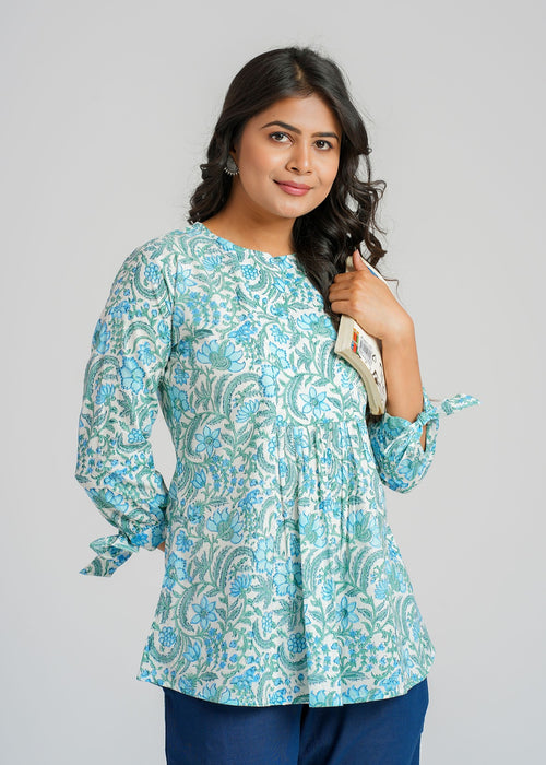 Block Printed Cotton Short Top
