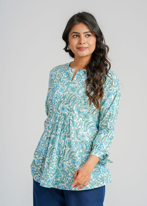 Block Printed Cotton Short Top