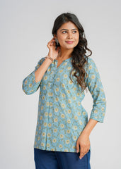 Block Printed Short Kurti