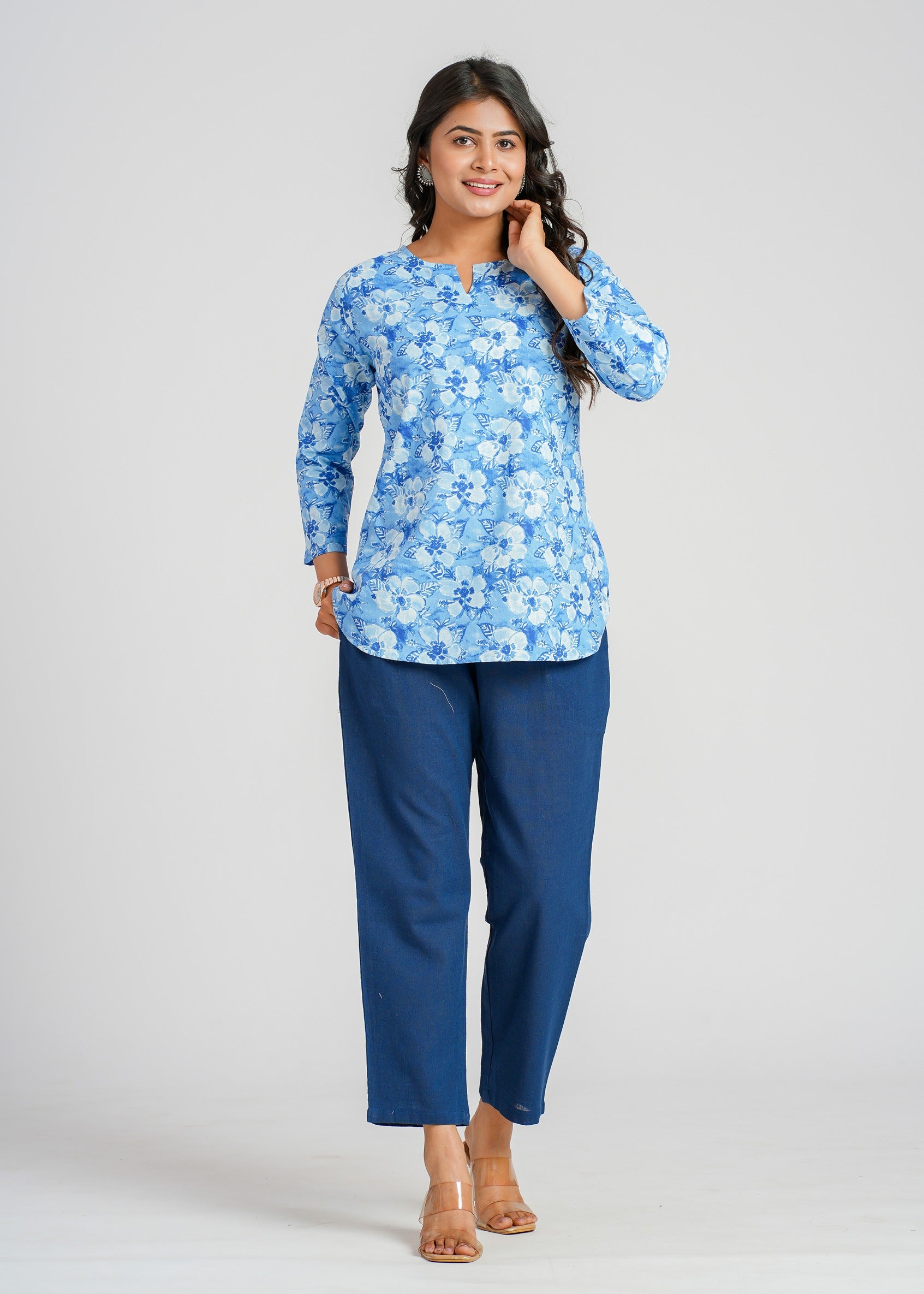 Block Printed Cotton Short Kurti