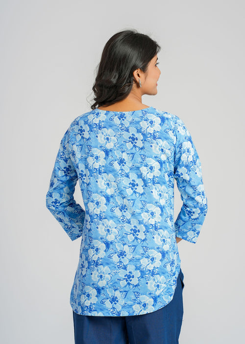Block Printed Cotton Short Kurti