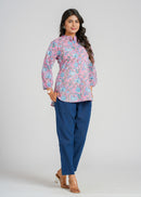 Block Printed Cotton Short Kurti
