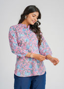 Block Printed Cotton Short Kurti