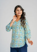 Block Printed Cotton Short Kurti