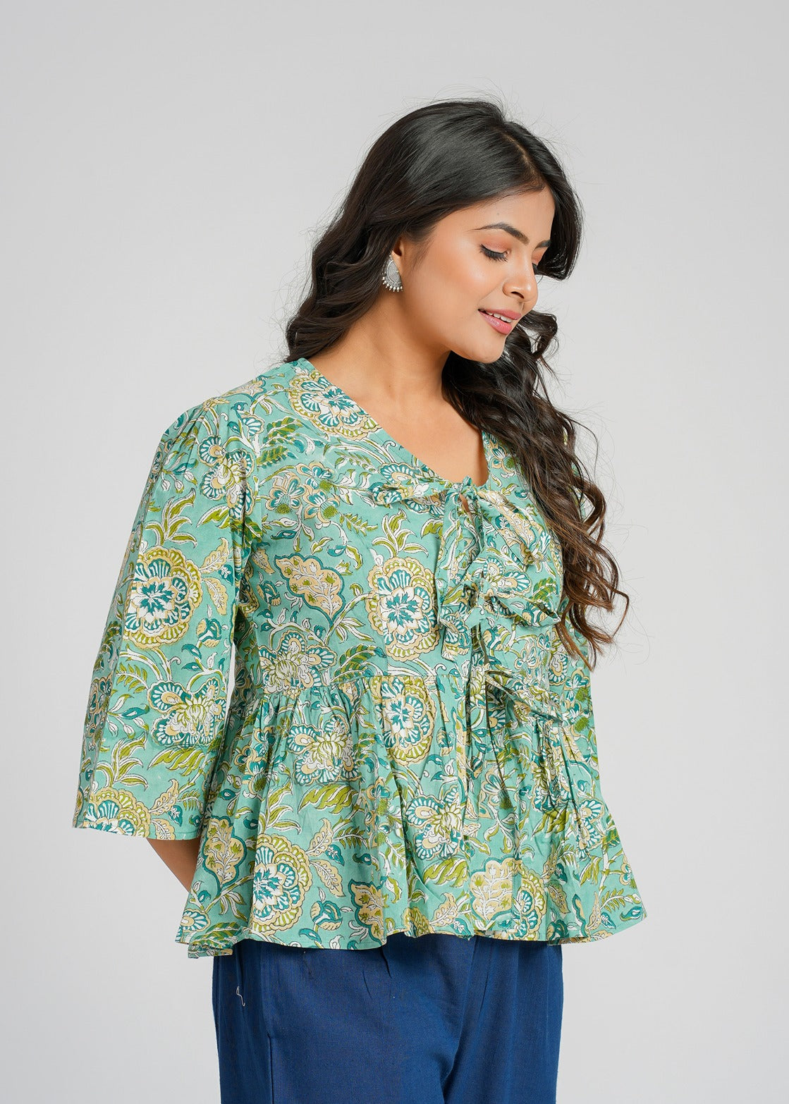 Block Printed Cotton Short Top
