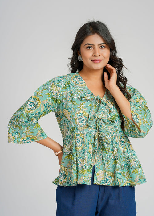 Block Printed Cotton Short Top
