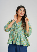Block Printed Cotton Short Top