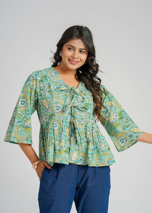 Block Printed Cotton Short Top