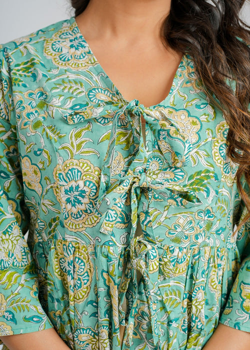 Block Printed Cotton Short Top
