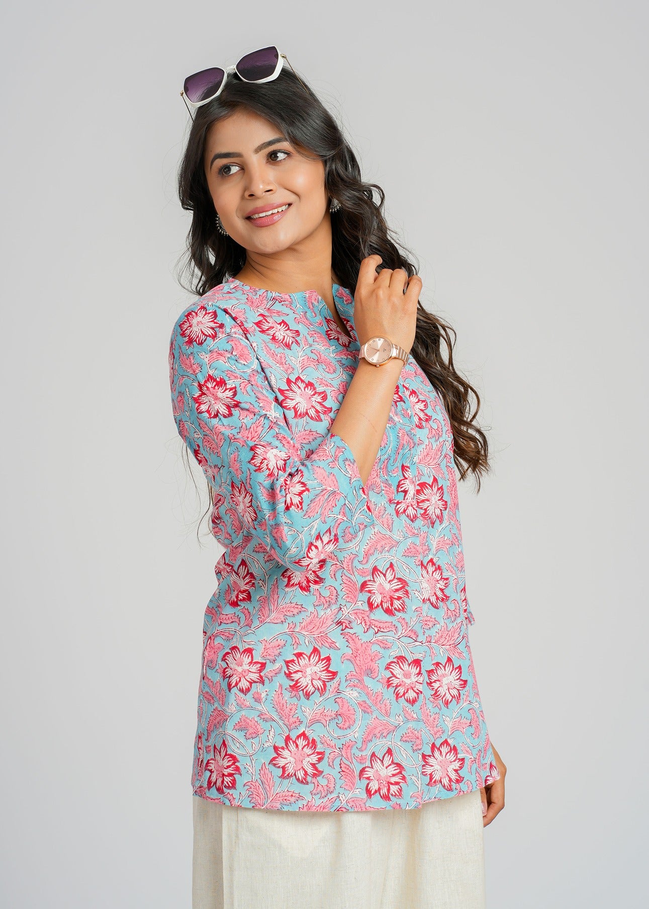 Celestial Block Printed Short Top