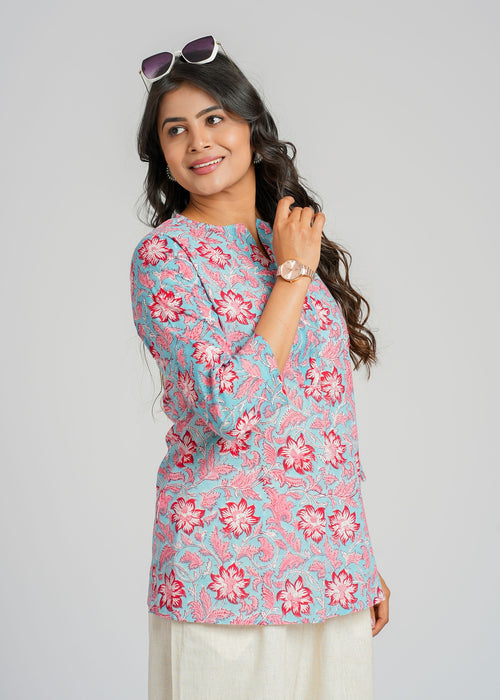 Block Printed Cotton Short Top