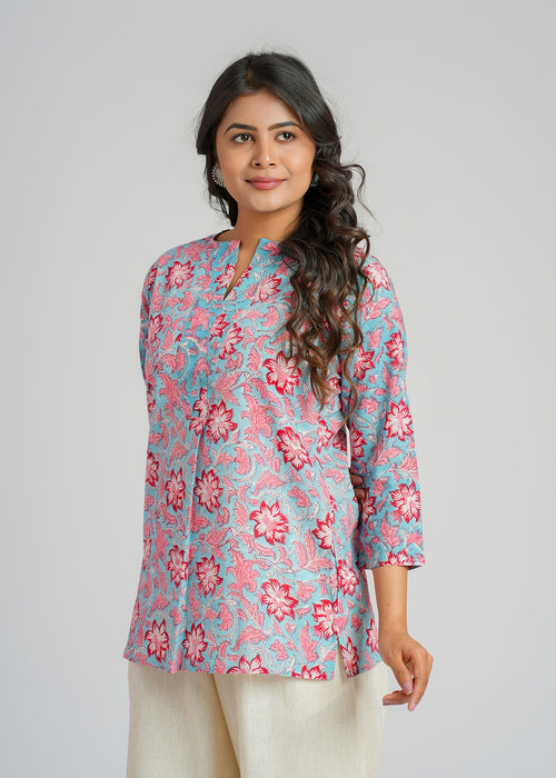 Block Printed Cotton Short Top