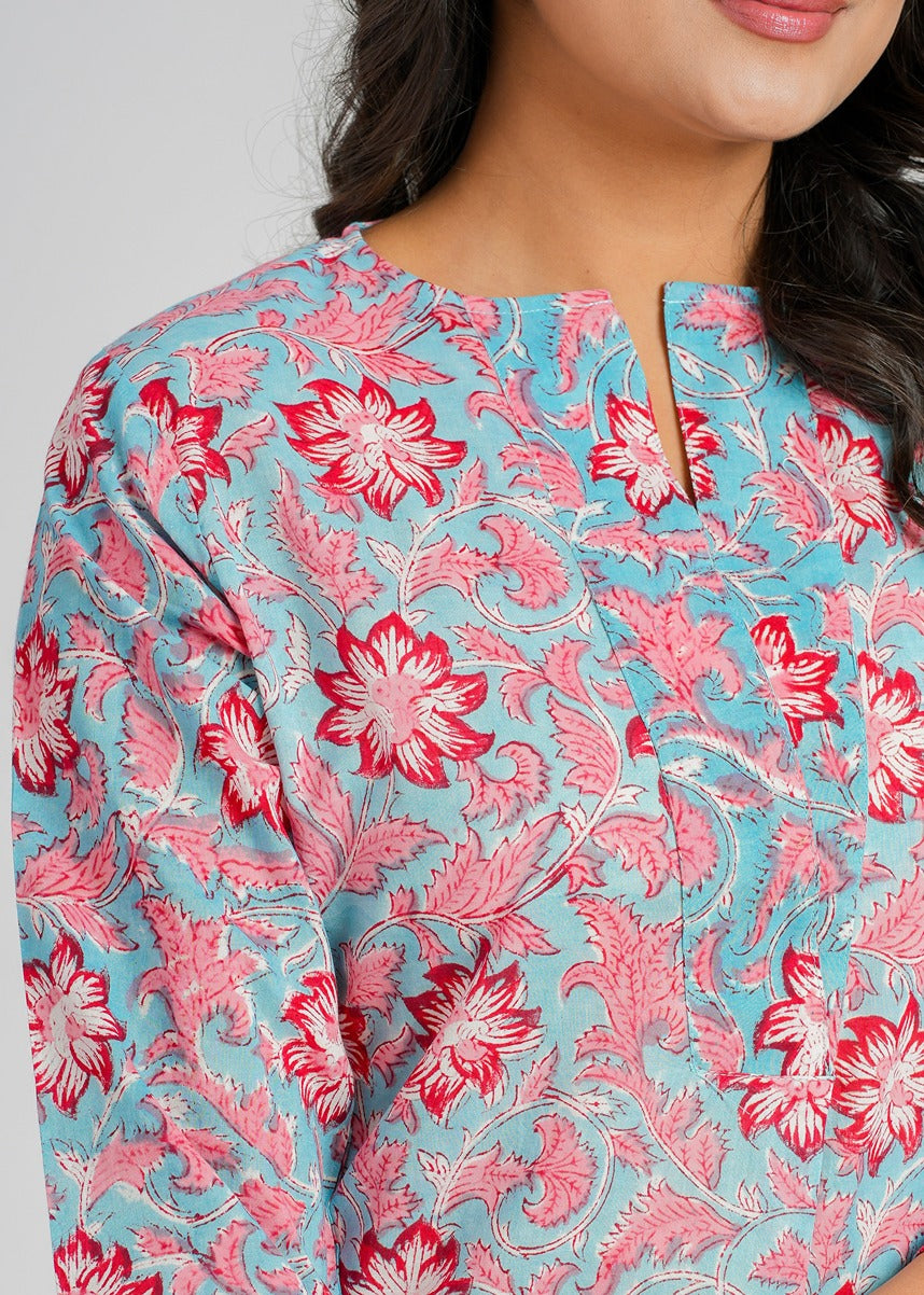 Block Printed Cotton Short Top